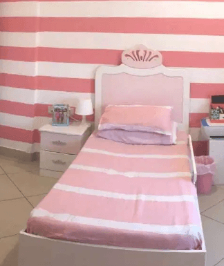 Single Wooden Bed+ Night stand+ Lamp for sale