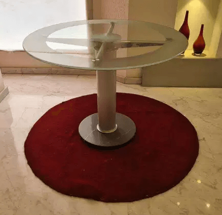 Round Glass top dining table for 4
Round glass table good for home or offices. As dining or meeting table. Thick tempered glass with marble base carries its rich look.