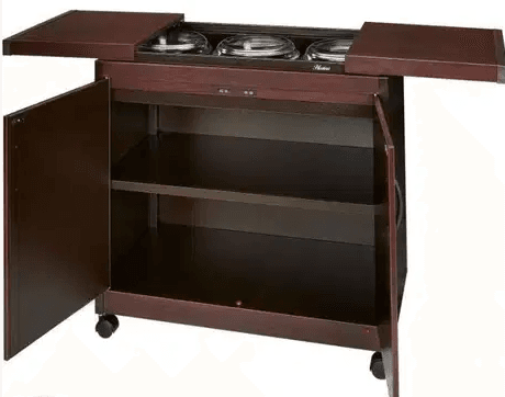 Wansa Food Warmer Trolley Mahogany
Made in Great Britain
It includes - 3 Pyrex glass dishes ( 1.5 l each )
- removable dish holders
- heated top compartment
- heated shelves
- wrap around sliding to...